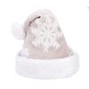 Shu Cotton Velvet Red Gray Large Snowflake Christmas Hat Winter Christmas Decoration Party Gift Polyester Material