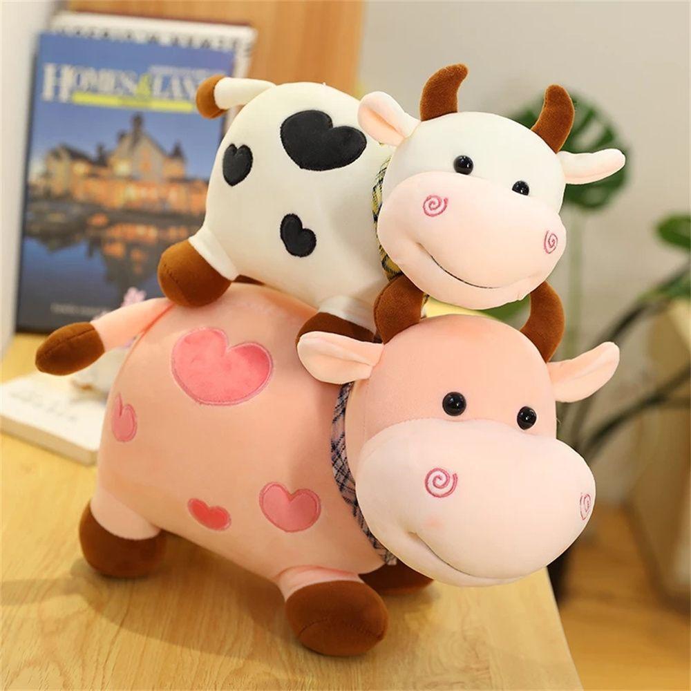 Smile Cow Stuffed Toy Cotton Soft Animal Plush Doll Bull Plush Doll Cow Plush Toy Cattle Plush Toy