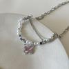 Y2K Titanium Steel Hollow Butterfly Double-Layer Necklace for Women - Light Luxury Clavicle Chain Choker