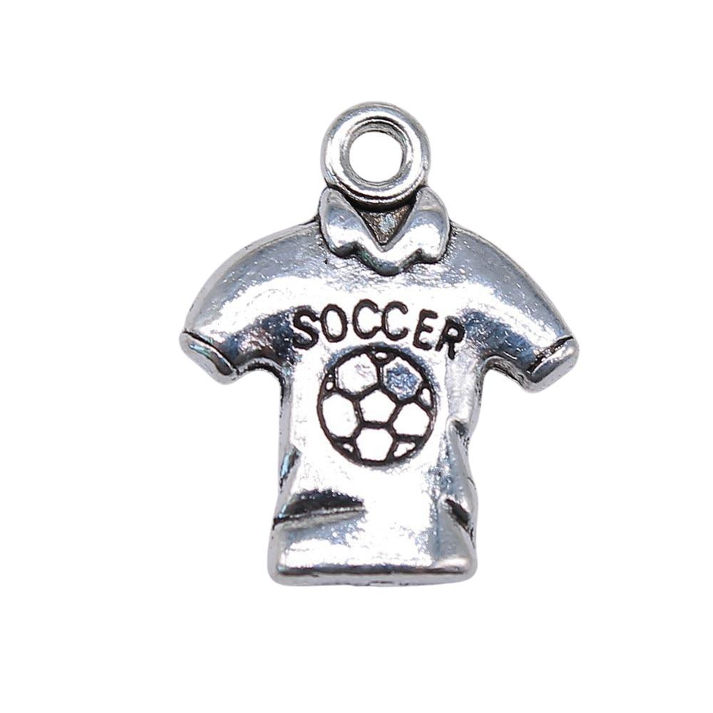 

10шт Футбольная одежда Шармы Шармы Античное серебро Цвет Цинковый сплав 19X15mm