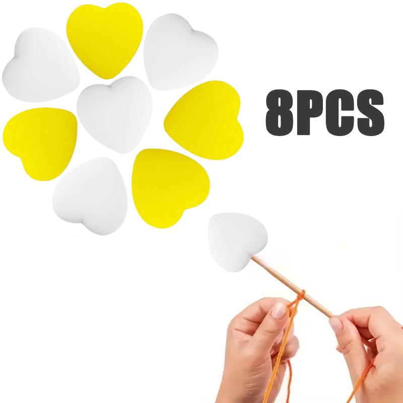 8/10/12PCS Multicolor Heart Stitch Needle Tips Stoppers Silicone Knitting Needle End Caps Cute Knitting Needle Point Protectors