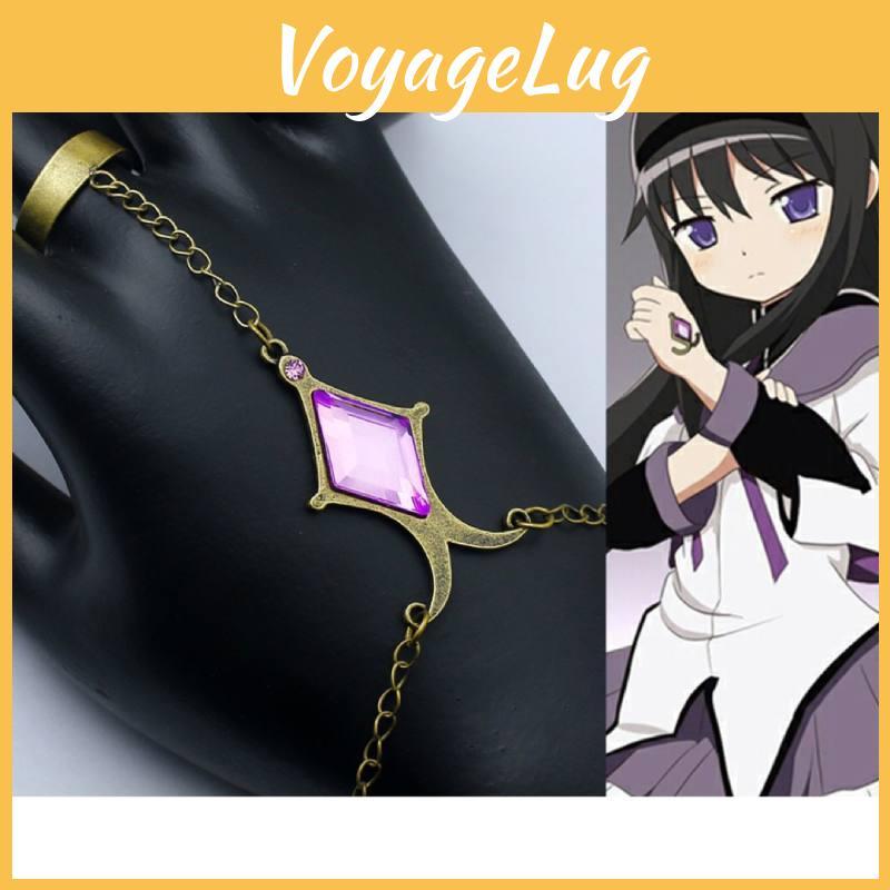 Magical Girl Madoka Kaname Soul Gem Bracelet Diamond Purple Gemstone Cosplay Prop Bracelet