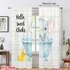JIT 2pcs Cartoon Elephant Sheer Curtain   Design Drapes for Nursery Windows   Rod Pocket   Home Decor