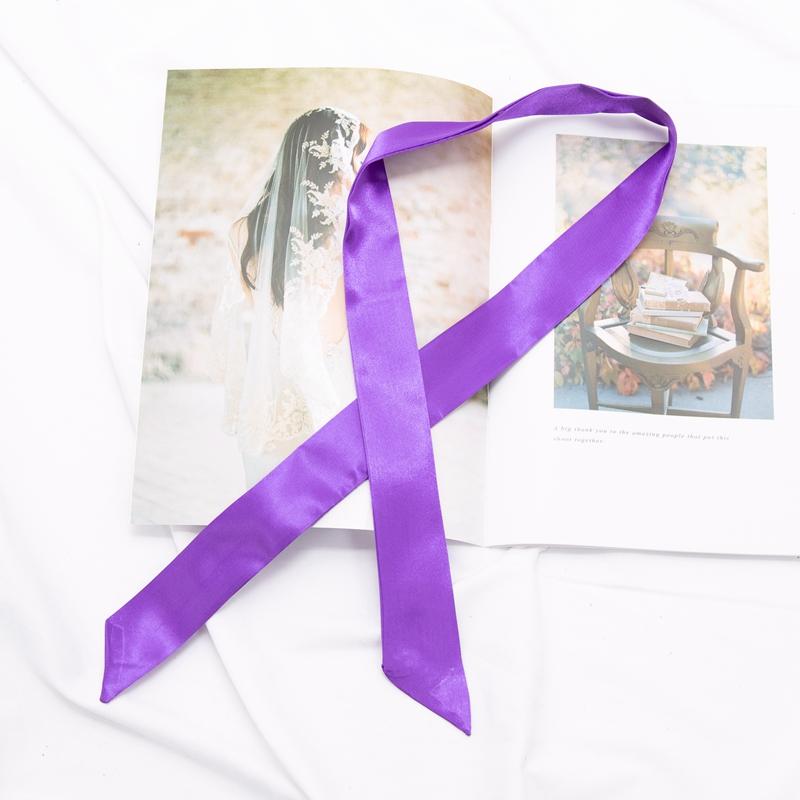 Neuer langer Taschenschal Damen Haarband Damen Accessoires Einfarbige schmale Schals Stirnband Satinband Krawatte Dekorative Taschenschals