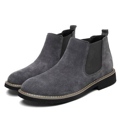 Fashion Winter Plush Fur Chelsea Men's Boots Cowhide Ankle Boot Outdoor Sports Men's High Top Shoes Classic Simple Western Cowboy Boots