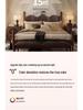 American Retro Mid-Century Walnut Crystal Ceiling Light for Master Bedroom, Study, or Restaurant