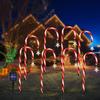 Cross-Border Solar Candy Cane String Lights: Festive Ground Plug Lights for Christmas Lawn and Courtyard Décor