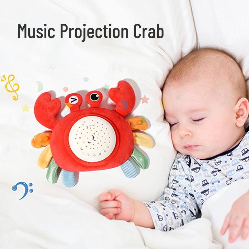 Starry Sky Lullaby Crab: Soothing Plush Baby Doll with Music and Projection
