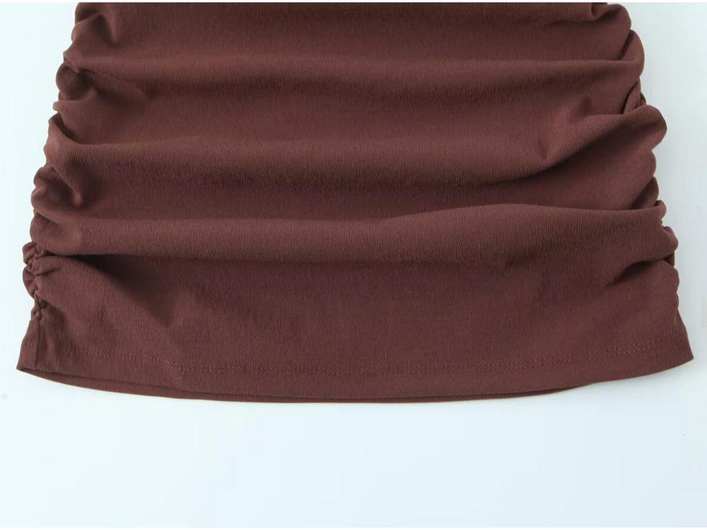 TAOP&ZA Women's Summer Pleated Slimming Balloon Top and Skirt Set