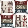 New Independence Day Pillow Text Printed Cushion Cushion Linen Pillow Case Home Decoration