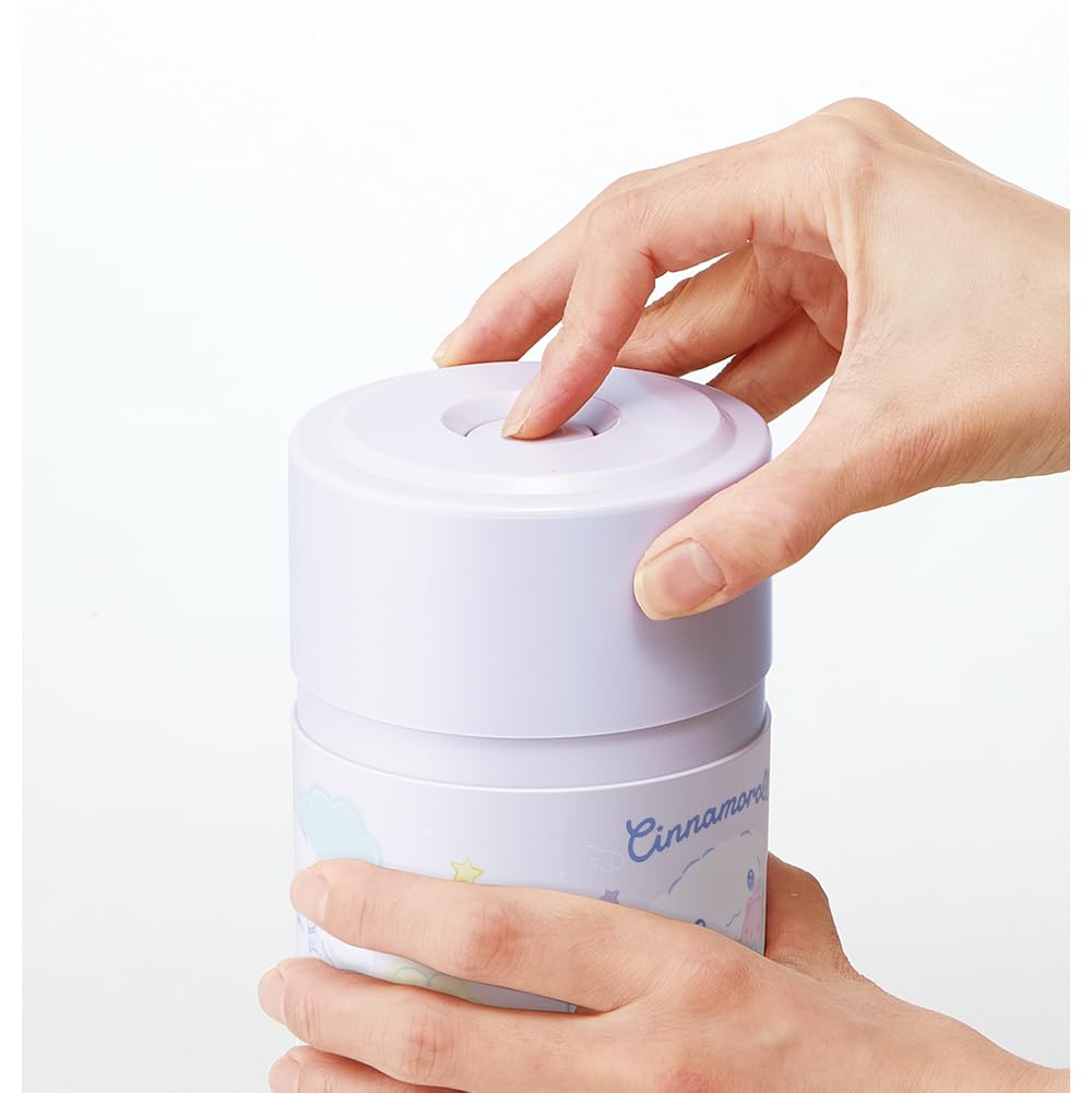 Skater Push Button Airtight Storage Starry Made In Container, 520ml, Cinnamoroll, Sky, Sanrio, Japan, POS5-A