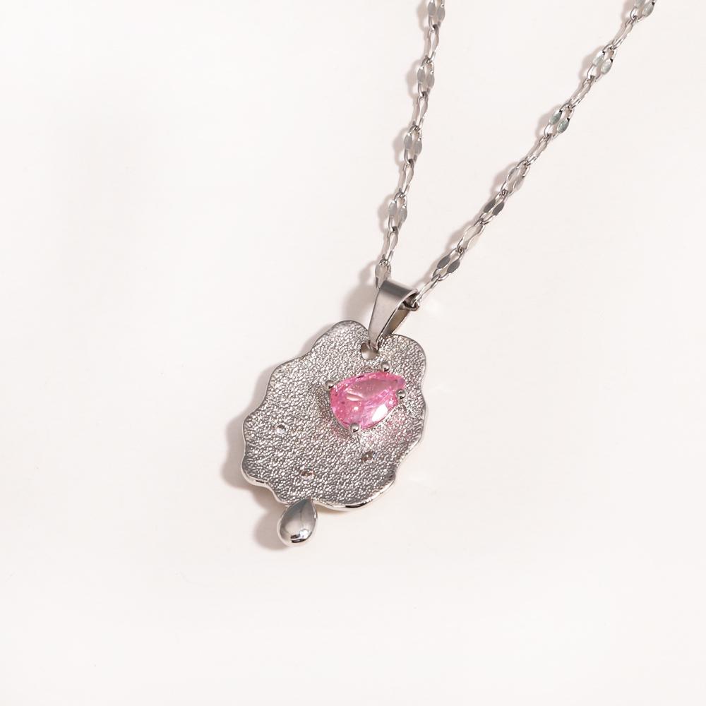 Luxury Zircon Crystal Stainless Steel Necklaces For Women Korean Fashion Sweet Sexy Female Clavicle Chain Jewelry