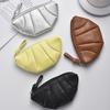 1pc New Retro Croissant Coin Purse Wristlet Bag Wallet Mini Zipper Girl Coin Wallet Cable Headset Bag Portable Lipstick Bag