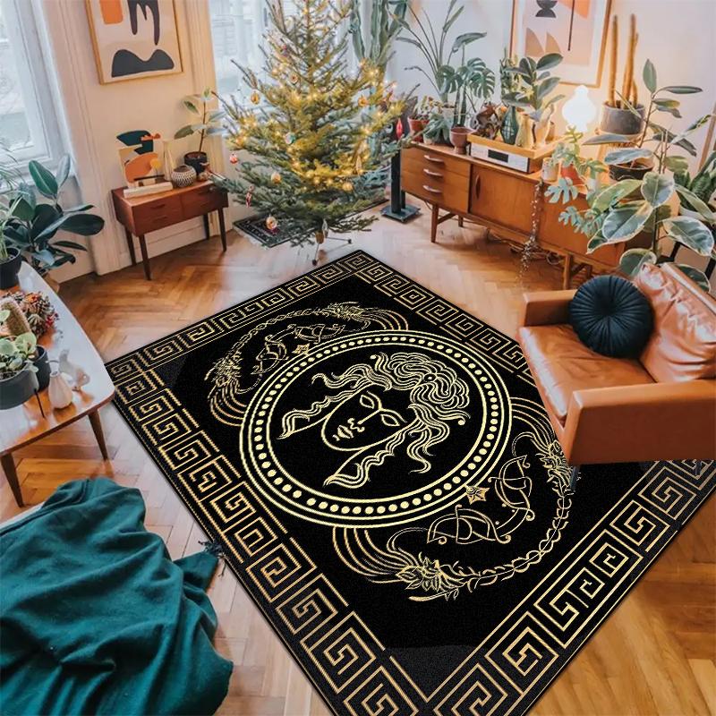 Nowoczesny Czarno-Biały Dywan do Dekoracji Salonu Luksusowe Dywany z Wyższej Półki Antypoślizgowy Dywanik Sypialniany Przyłóżkowy Zmywalna Mata Podłogowa na Korytarz