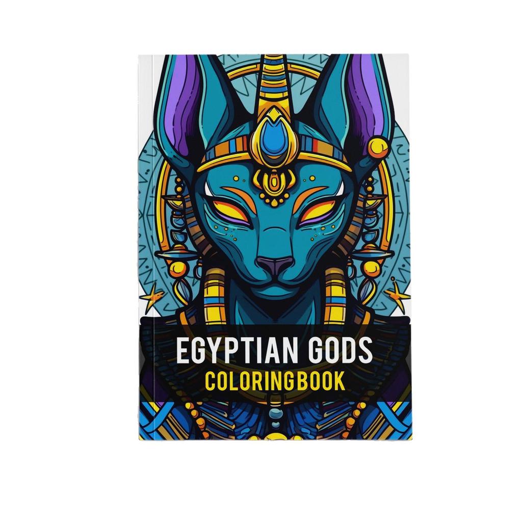 Livre de coloriage des divinités égyptiennes: 50 Pages d'Art de Mythologie Ancienne pour le Soulagement du Stress des Adultes (Taille A5)