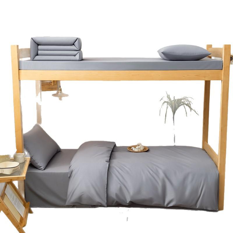 Solid Color Cotton Duvet Cover Set - 3 Piece Bedding for Bunk or Dorm Beds with Pillowcases