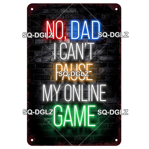 SQDGLZ Vintage Game Zone Neon Metal Sign Tin Sign Plate Home Bar Door Wall Decor Sticker Man Cave Decoration Plaque Poster Gift