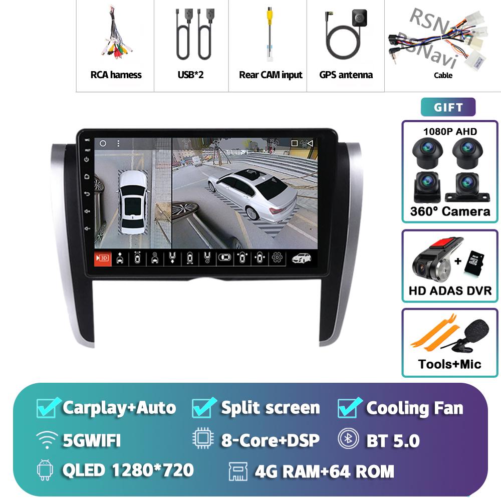 Android 14 Carplay Auto For Toyota Allion 2007 - 2020 Car Radio 4G+WIFI Player Multimedia Stereo Navigation Video GPS Head Unit