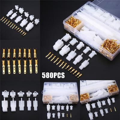 580Pcs Male Female Terminal + 2/3/4/6/9 Pin Housing Connector for Car Motorcycle