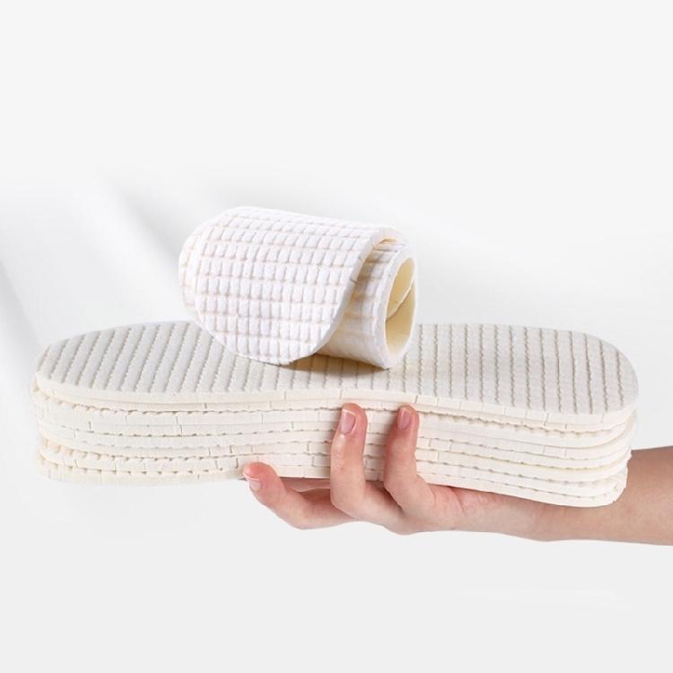 4 Pairs Odor Resistant Terry Cloth Latex Insoles Lightweight Design Shoe Inserts Cushion for Barefoot Shoes Size 35-46