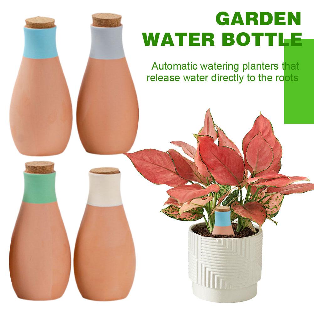 Automatic Watering Flower Pot Ceramic Custom Red Clay Pot Bowling Irrigation Seepage Colored Pot Water Red 4 Pack Storage C V7M5