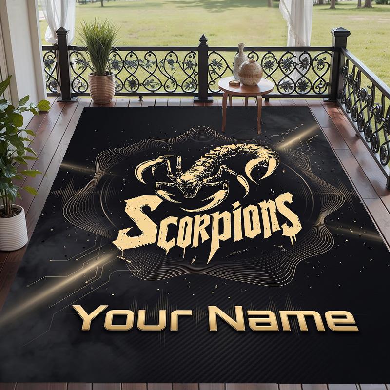 Custom Text Printed Rug Scorpions Non Slip Floor Carpet For Home Room Decor