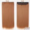 MERISIHAIR Women Fashion Long Straight Synthetic Fiber Hair Extensions 5 Clips Invisible Hairpiece for Daily Wear
