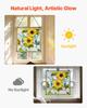 Stained Glass Window Panel, 502 X 520 Mm, Tiffany Style Hanging Transom Window Panel with Chain, Large Vertical Rectangle Stain Glass, Vintage