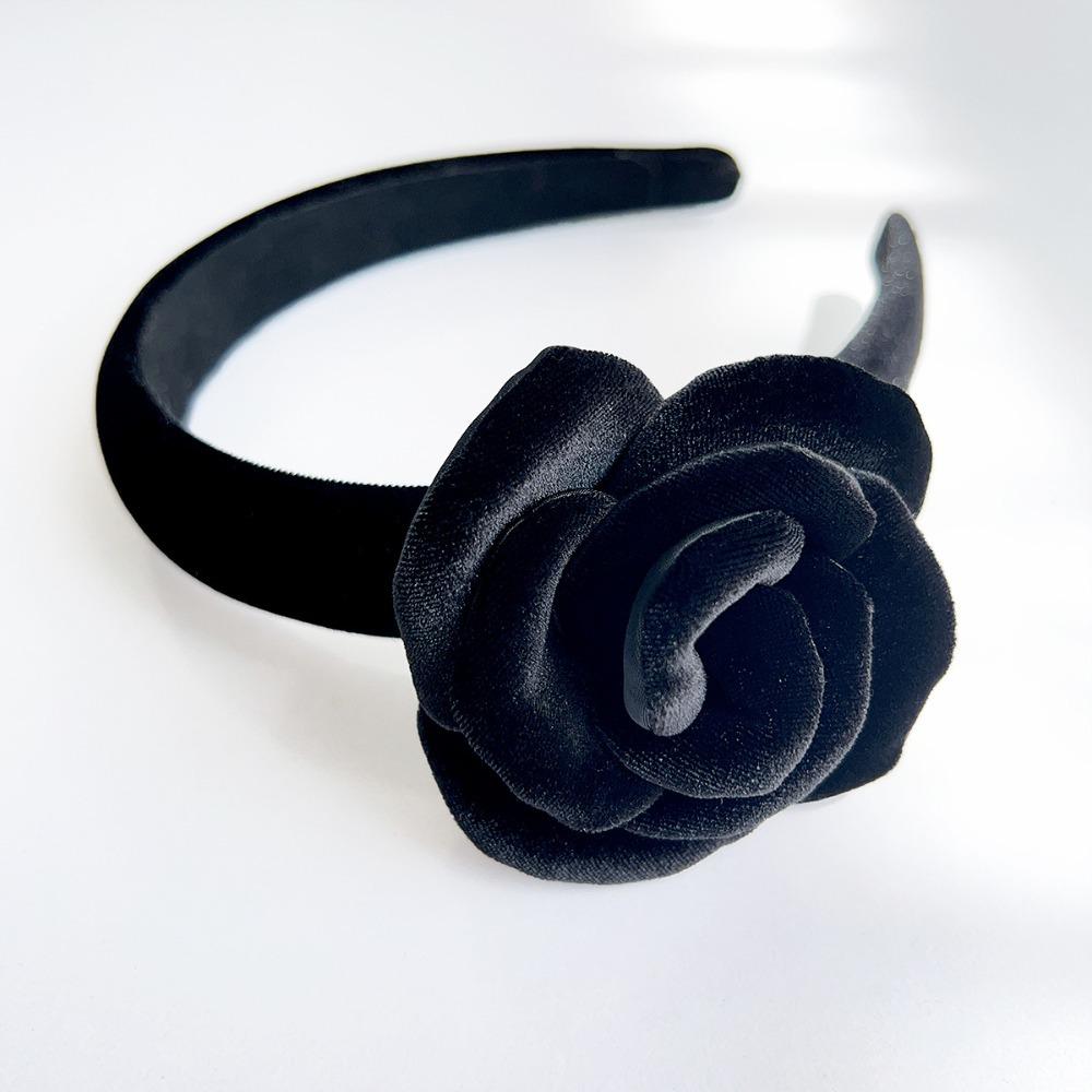 Oversize Rose Women Hairband Lady Headwear Velvet Rose Crown Fashion Hair Hoop  Women