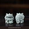 Guochao Style Purple Clay Lucky Lion Pair