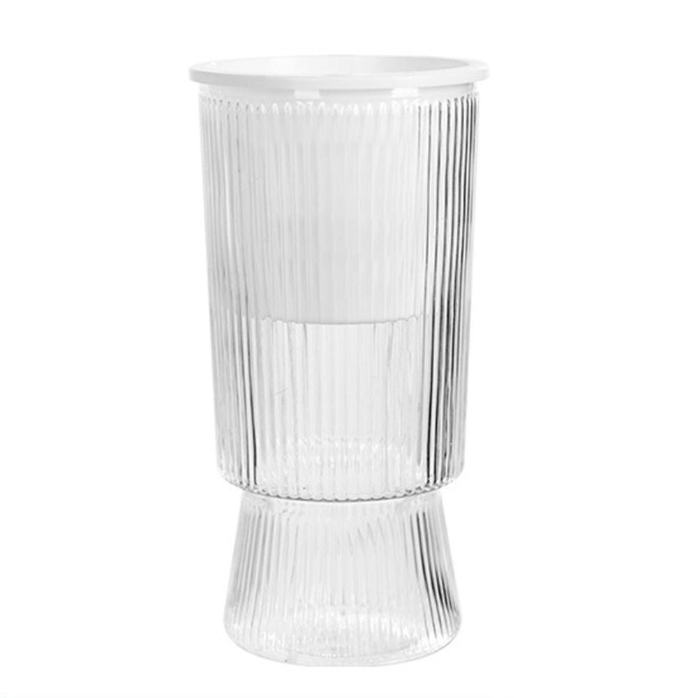 

Пластиковые самовпитывающие цветочные горшки Прозрачная ваза Гидропонные специальные цветочные горшки Настольный 24x12cm прозрачный