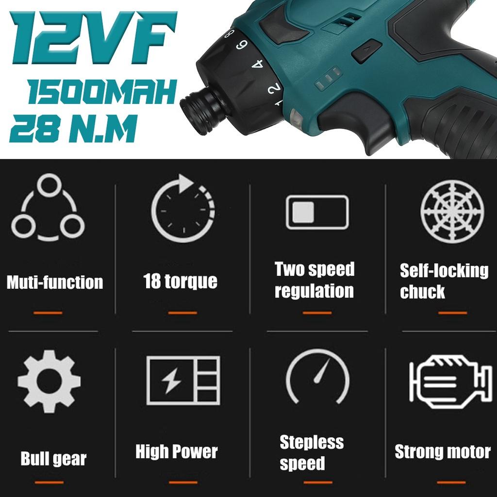 DC 12V Electric Screwdriver Mini Wireless Power Drill Lithium-Ion Battery Hand Driver Wrench Tools for Bosch Battery Impact