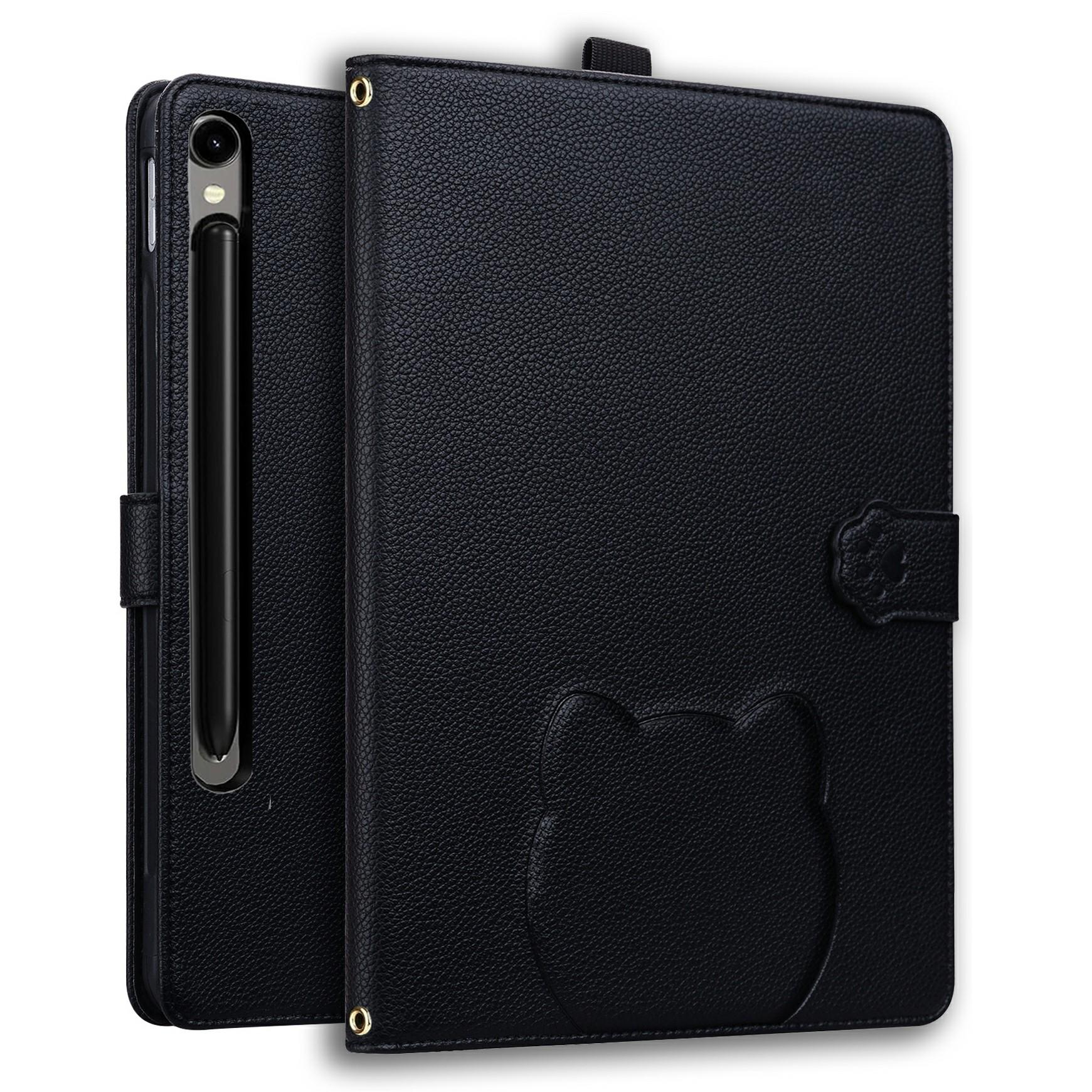 

Table Case for Samsung Galaxy Tab S10 FE/S10/S9 FE/S9/S8/S7 Leather Stand Cover 3D Effect Cat Pattern Black