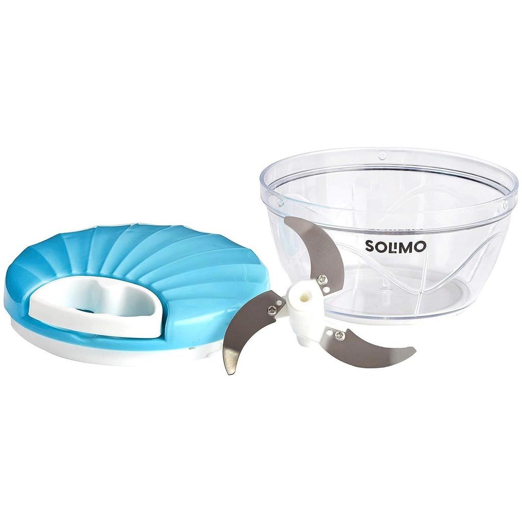 Plastic 500 Ml Large Vegetable Chopper with 3 Blades, Blue