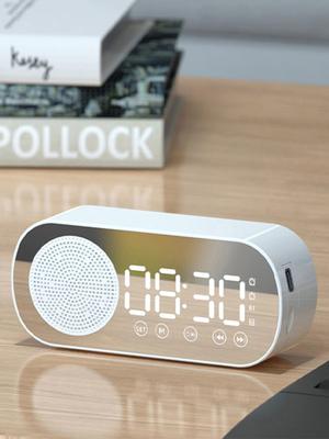Difuzor Bluetooth fără fir, ceas subwoofer tare multifuncțional, difuzor cu ceas cu alarmă inteligent mini AI