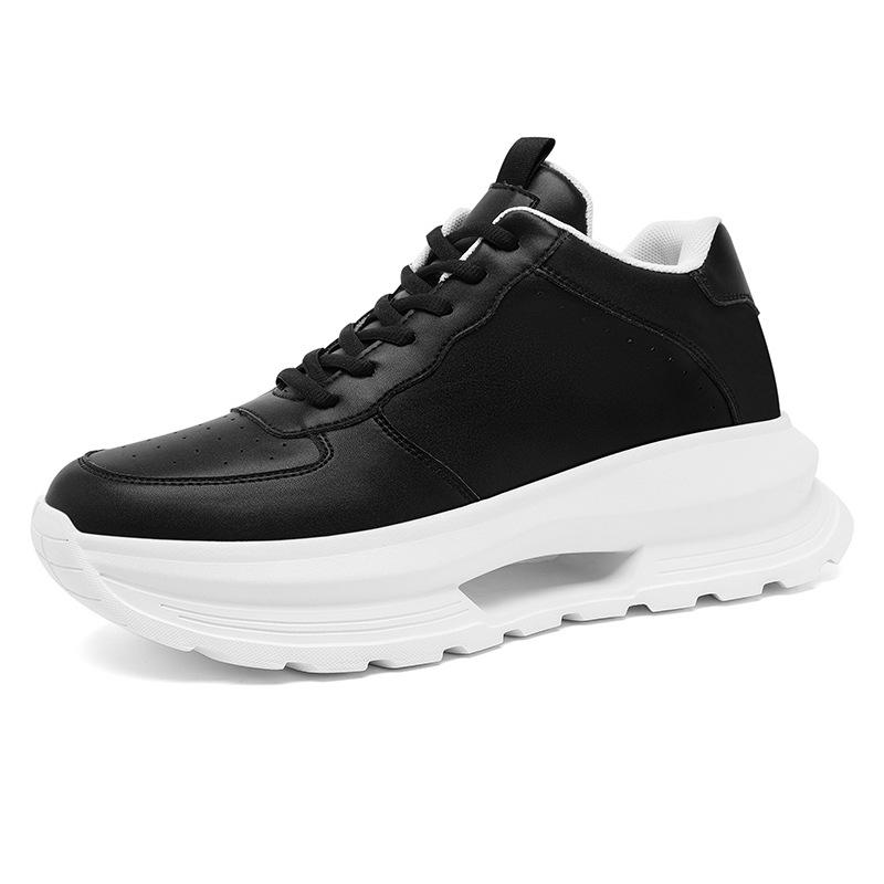 Men s Versatile Height-Increasing Sports Shoes: Thick Sole, New White Dad Sneakers Size 37
