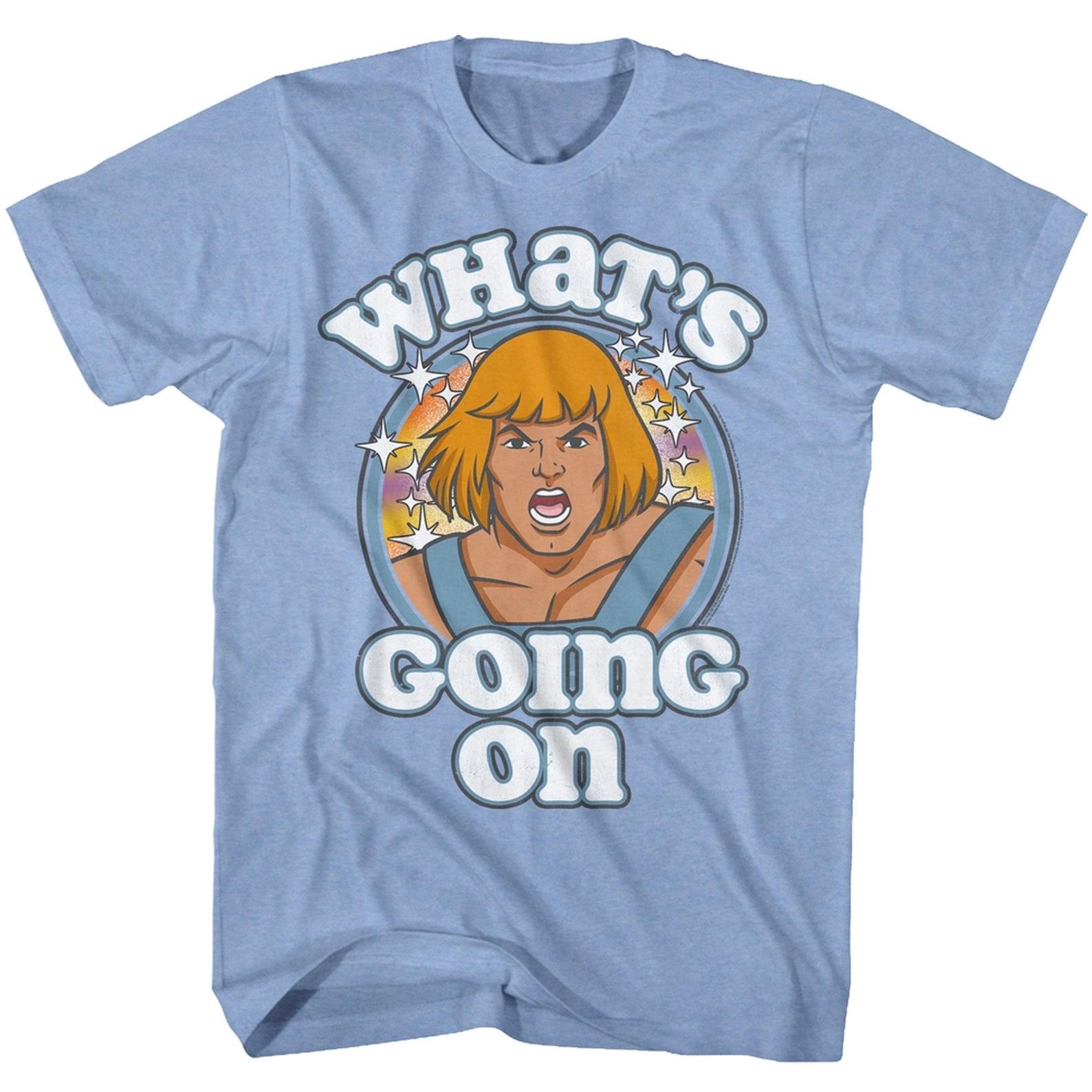 Masters Of The Universe What s Going On Light Blue Heather Adult T-Shirt 3XL