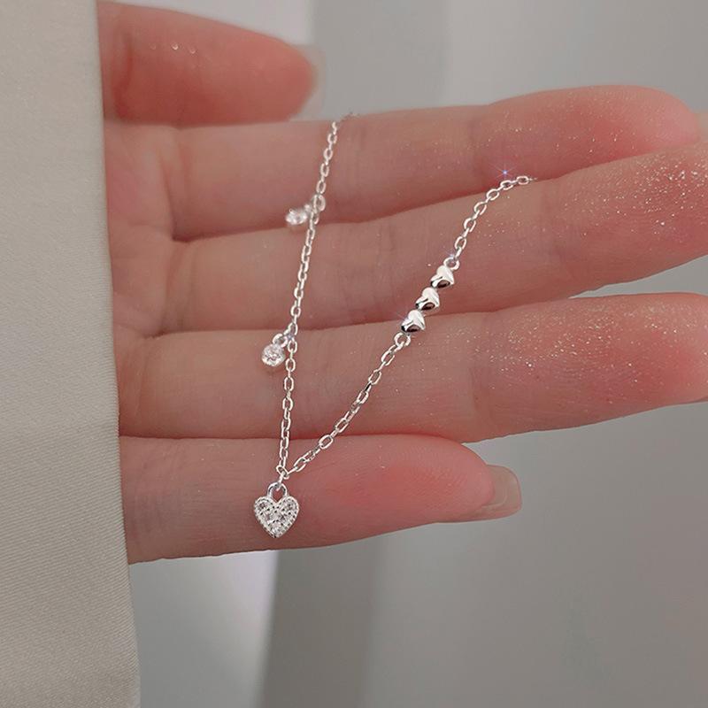 Fashion Temperament Small Heart Bracelet Personality O Chain 925 Sterling Silver Jewelry Bracelet for Women Wedding Party Gift