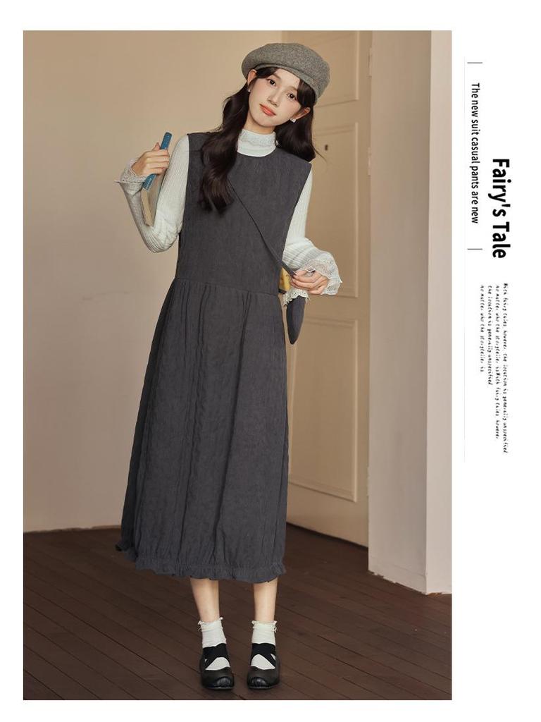 2026 Women's Quilted Sleeveless Tulip Dress with Knit Cardigan Set - Versatile Layering Fashion