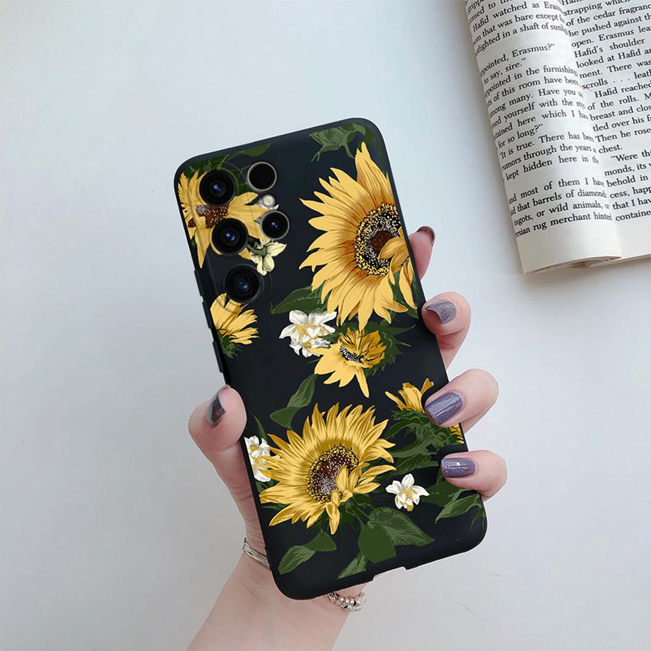 For Samsung Galaxy S24 Ultra Case S24 Plus Sunflower Girl Painted Soft Silicone Phone Case For Samsung S24 Ultra S 24 S24+ Shell