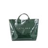 Simple Chic Ladies Tote Bag With Solid Color Letter Printed Crocodile Texture For Casual Outings