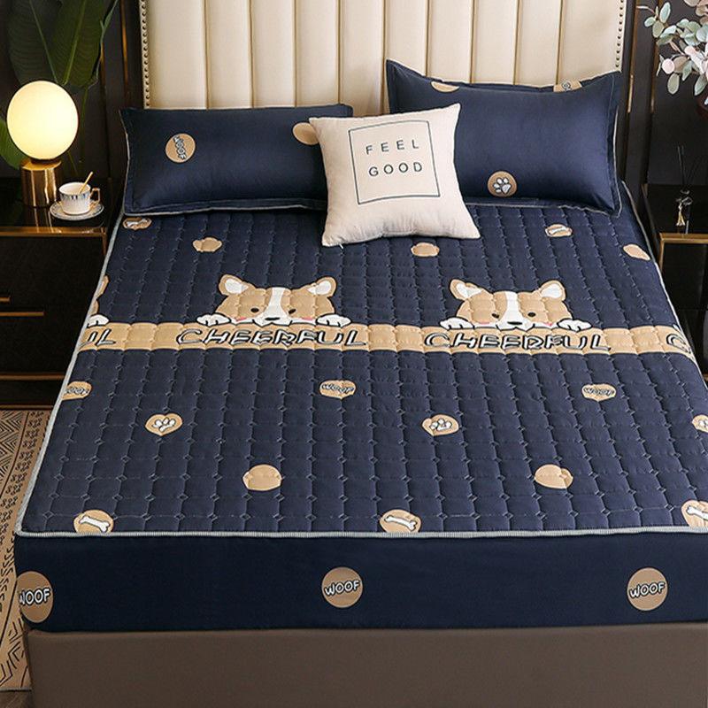 

17 цветов стеганый наматрасник с принтом Нескользящая простыня Queen King наматрасник пылезащитный чехол 90X200