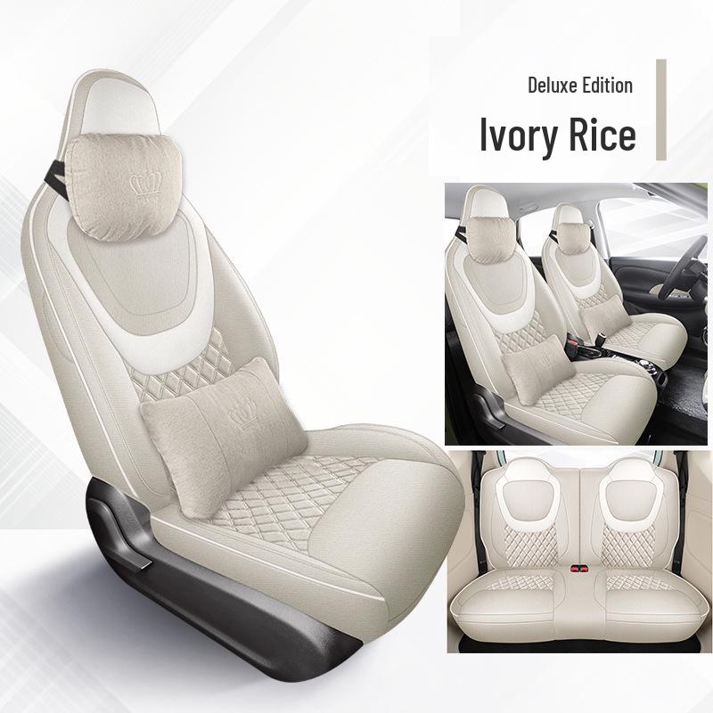 2024 Wuling 3rd Gen Macaron Cotton-Linen Car Seat Cushion, All-Season