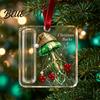 Christmas Cash Gift Ornament Acrylic Money Holder Ornament Xmas Holiday Rolled Storage Container with Slot Tree Hanging Decoration