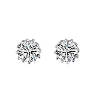 Joyería S925 Plata de Ley Pendientes Pendientes Multidiamante Dama Zircón Redondo