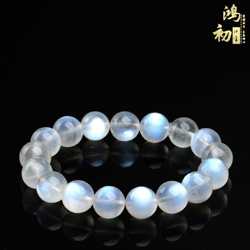 Hongchu Crystal Natural Cream Blue Moonstone Bracelet Fresh Blue Moonstone Bracelet