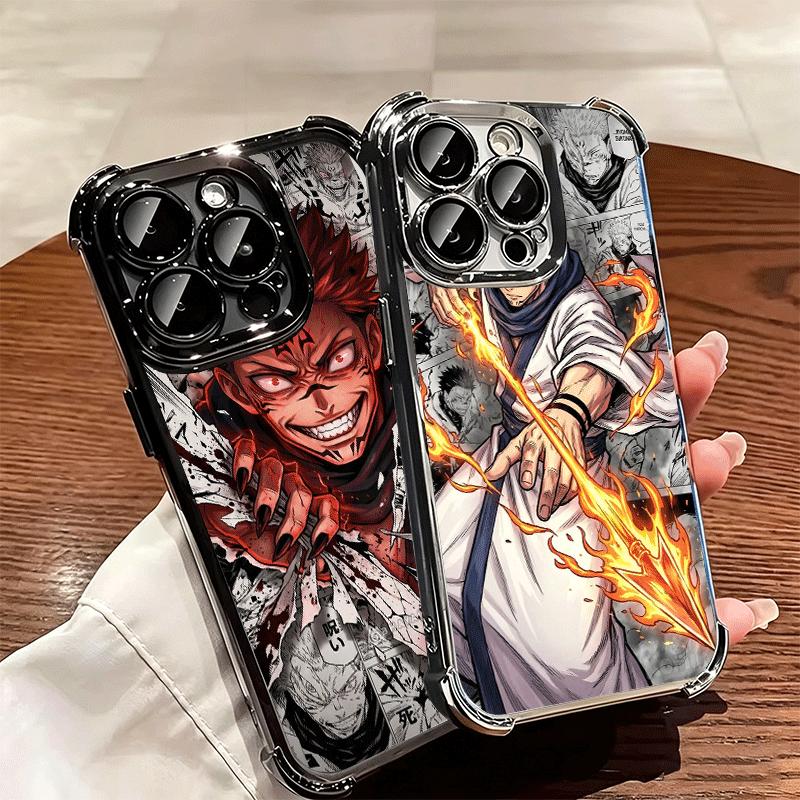 Anime Ryomen Sukuna JUJUSU Soft Phone Case For iPhone 15 16 17 Air 14 Pro Max 16E Plus 13 12 Mini Plating Anti-Fall Fundas