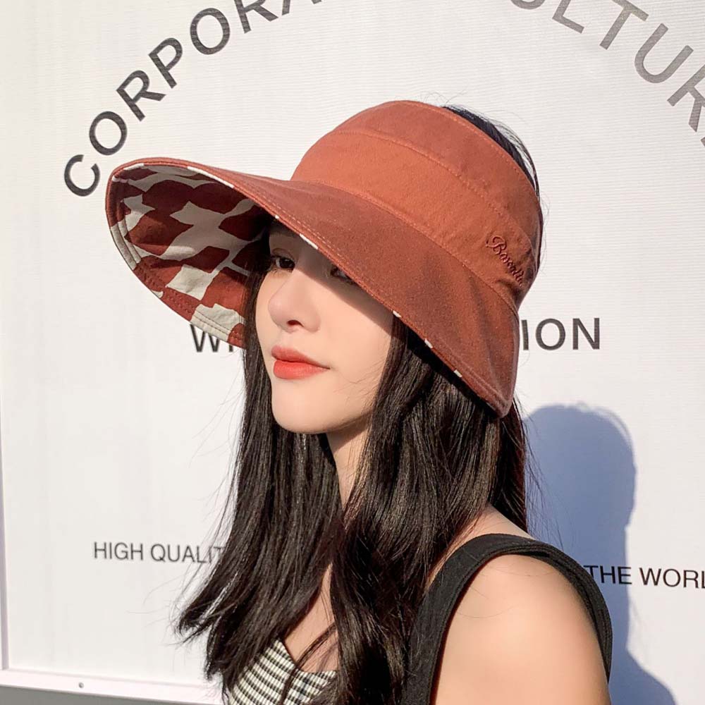 

Fashion Oversized Brim Square Summer Anti-ultraviolet Empty Hat Sun Hat Double Sided Beach Cap