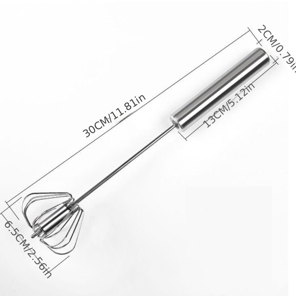 

1pc Stainless Steel Semi-Automatic Egg Beater Mixer: Whip Up Delicious Treats with Ease!