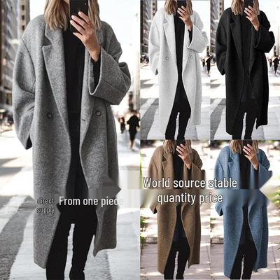 2025 Autumn/Winter European and American Long Loose Woolen Trench Coat - Women's Outerwear